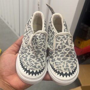 Vans Kids Gray Leopard Slip-On Sneakers